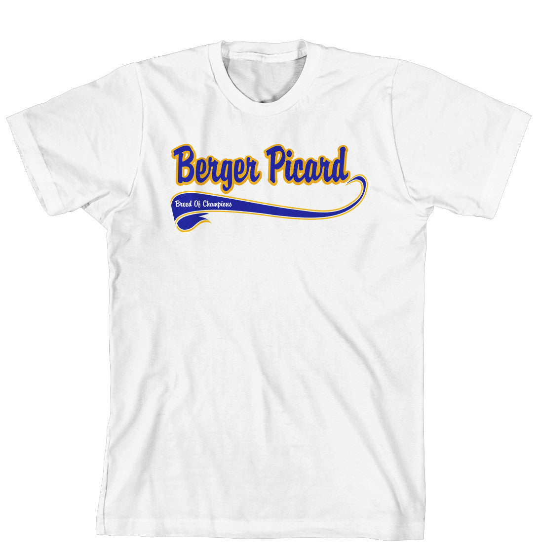 Purple Turtle Gifts - Breed of Champion (Blue) Tee Shirt - Berger Picard