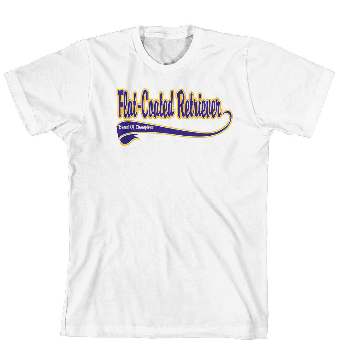 Breed of Champion Tee Blue Shirt - Flat-Coated Retriever