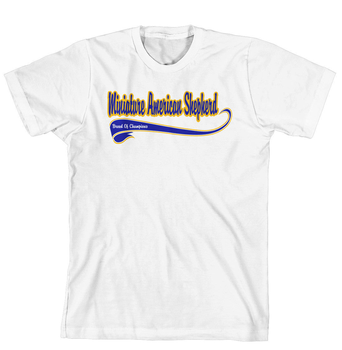 Purple Turtle Gifts - Breed of Champion (Blue) Tee Shirt - Miniature American Shepherd
