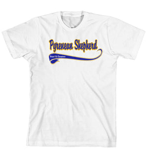 Purple Turtle Gifts - Breed of Champion (Blue) Tee Shirt - Pyrenean Shepherd