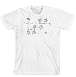 Purple Turtle Gifts - My Icelandic Sheepdog Walks All Over Me T-Shirt