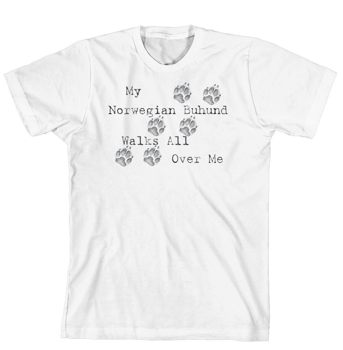Purple Turtle Gifts - My Norwegian Buhund Walks All Over Me T-Shirt