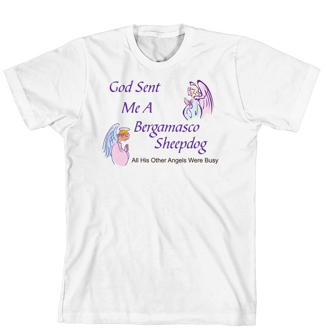 Purple Turtle Gifts - God Sent Me a Bergamasco Sheepdog T-shirt
