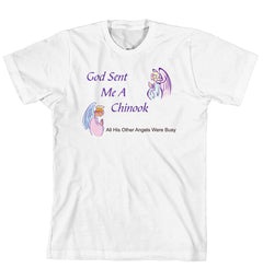 Purple Turtle Gifts - God Sent Me a Chinook T-shirt
