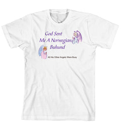 Purple Turtle Gifts - God Sent Me a Norwegian Buhund T-shirt