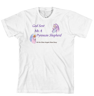 Purple Turtle Gifts - God Sent Me a Pyrenean Shepherd T-shirt