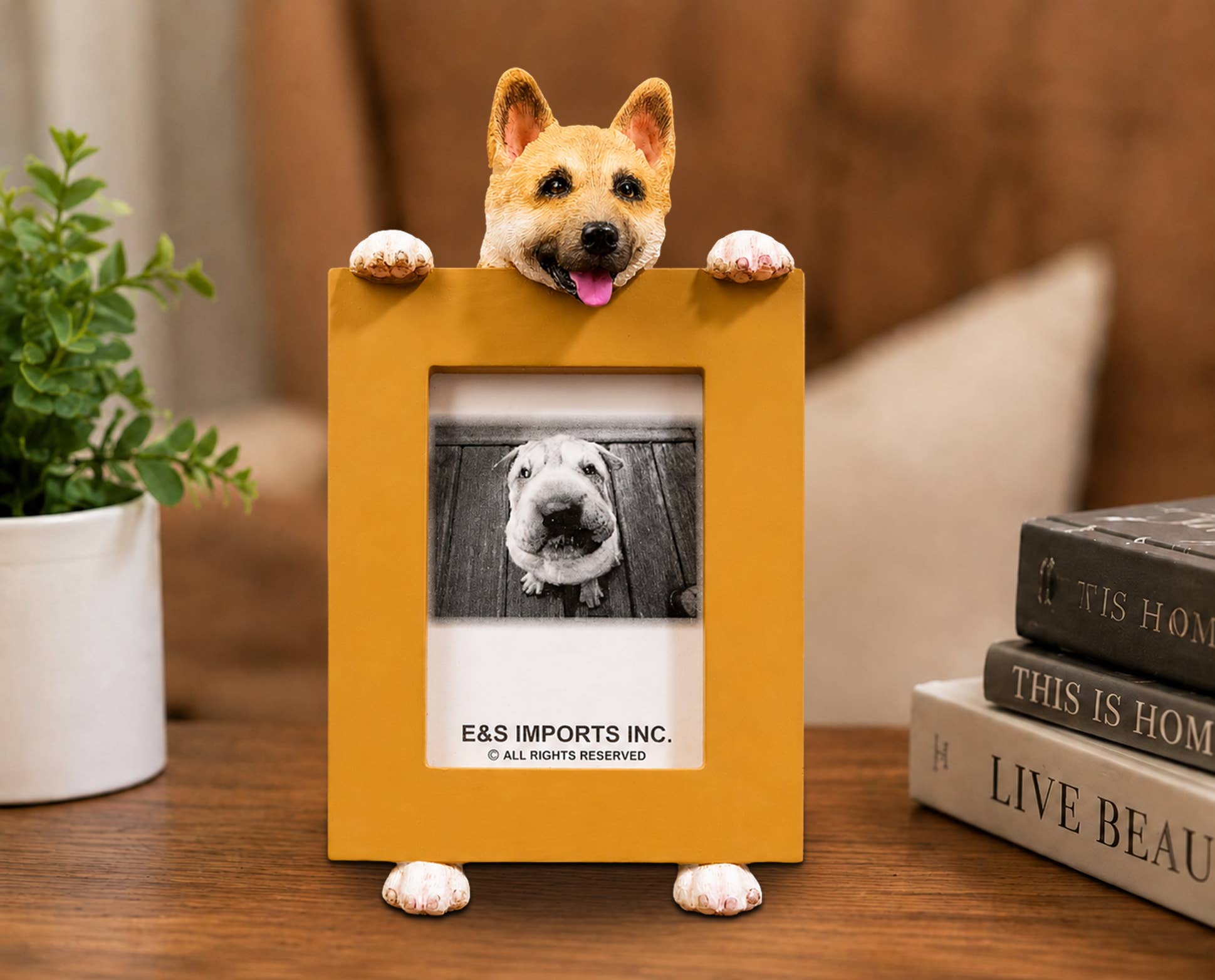 Akita Ceramic (2 1/2x3 1/2) Small Photo Picture Ceramic Frame from E&S Imports