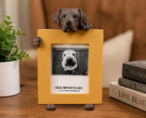 Hand Painted Labrador Chocolate (2 1/2x3 1/2) Small Photo Picture Ceramic Frame