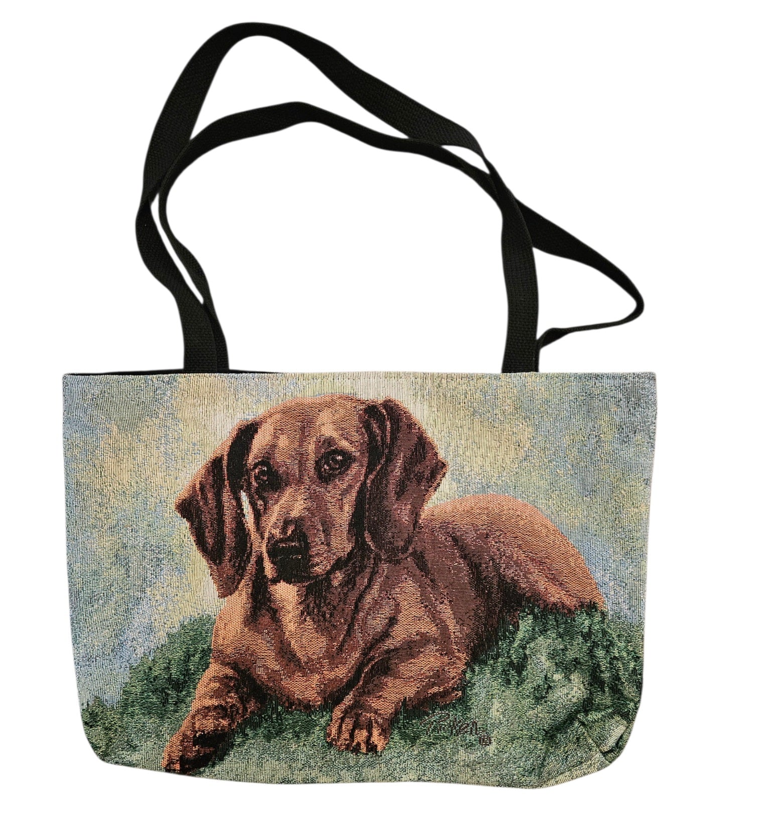 Manual Woodworkers 17 Inch Linda Pickens Dachshund Tote Bag