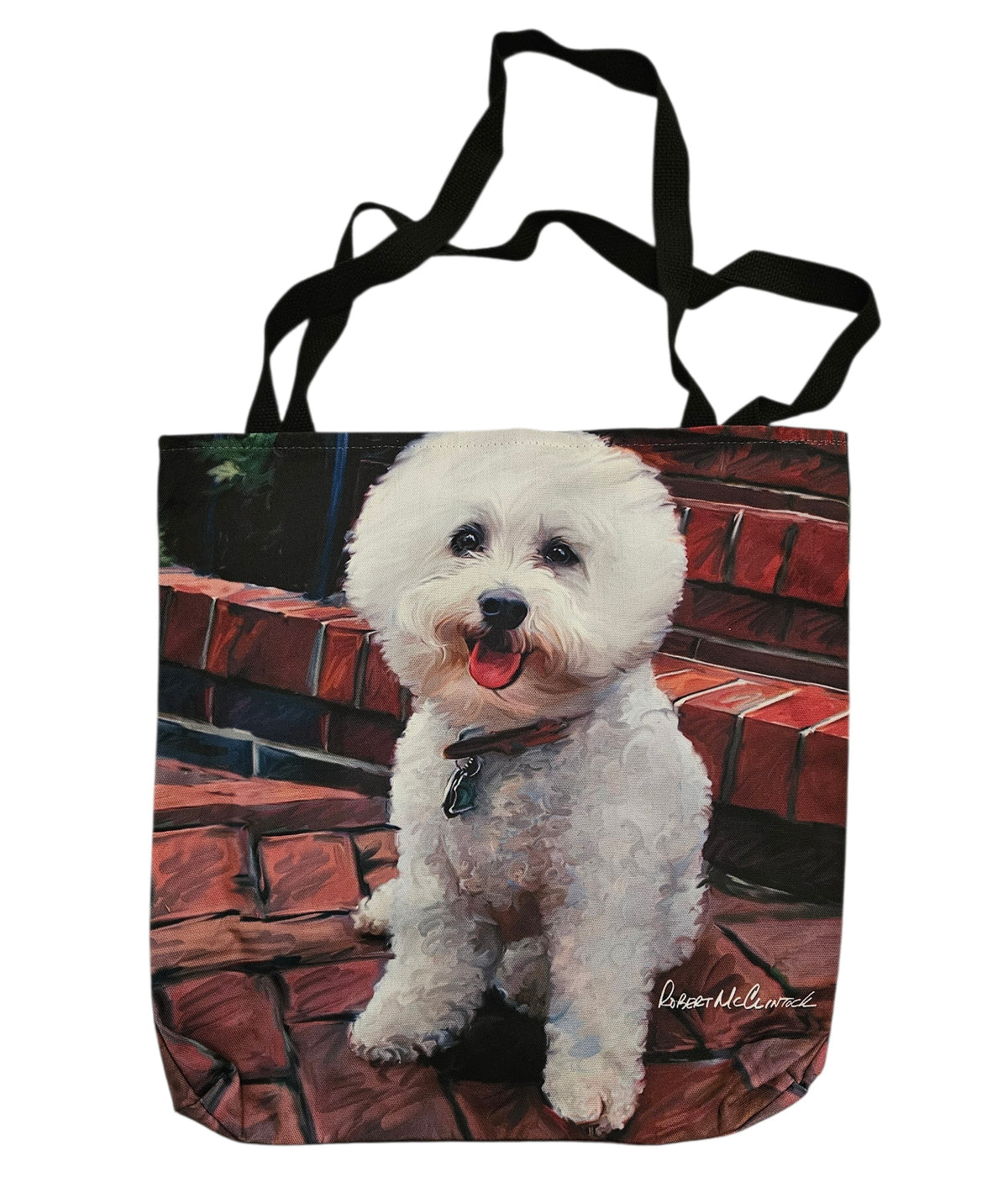 Paws & Whiskers 18in Tote Bag - Glam Dog Bichon Frise