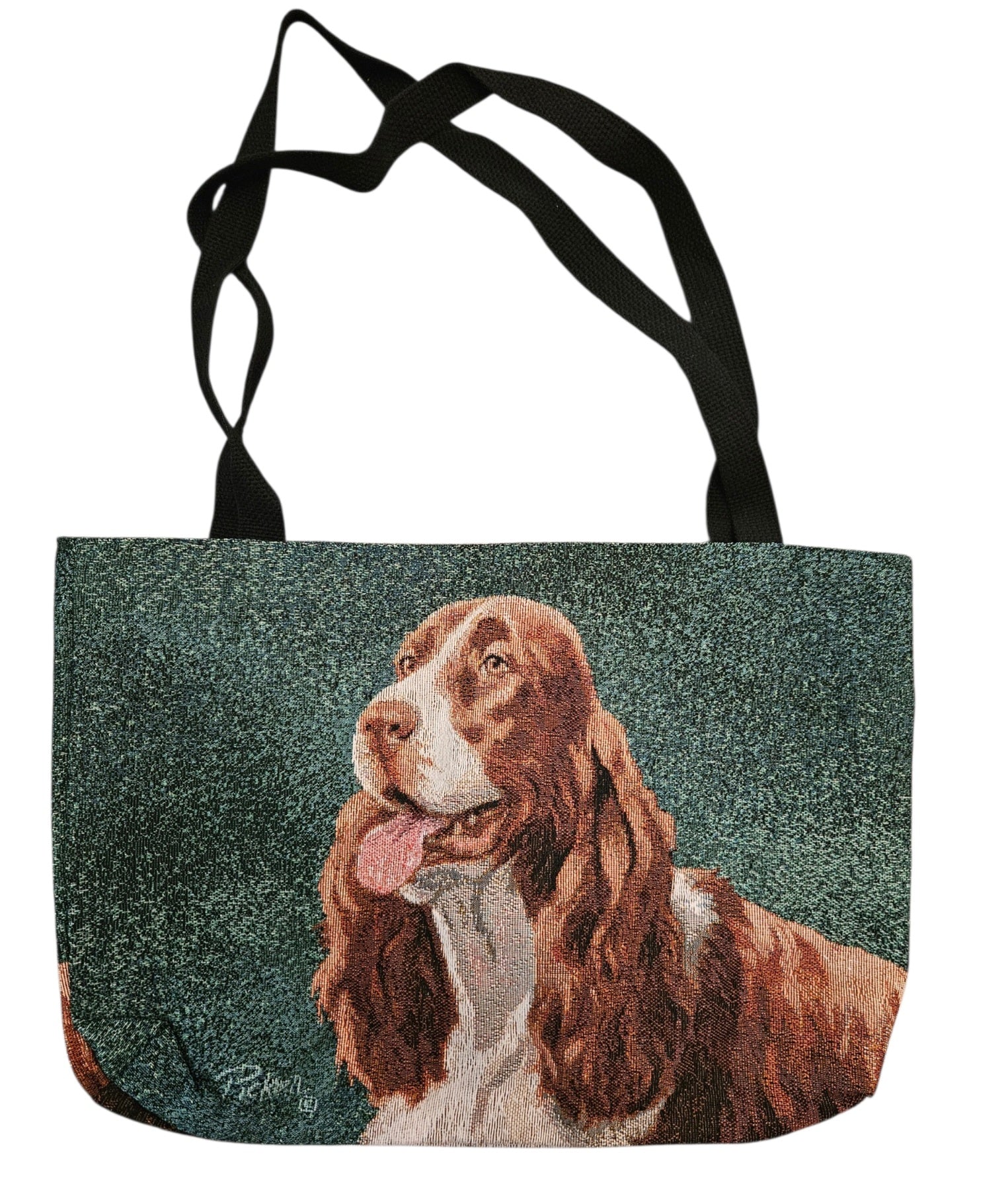 Manual Woodworkers 17 Inch Linda Pickens Springer Spaniel Tote Bag