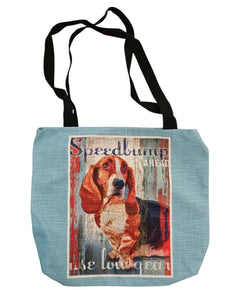 Dog Crossing Tote Bag - Basset Hound