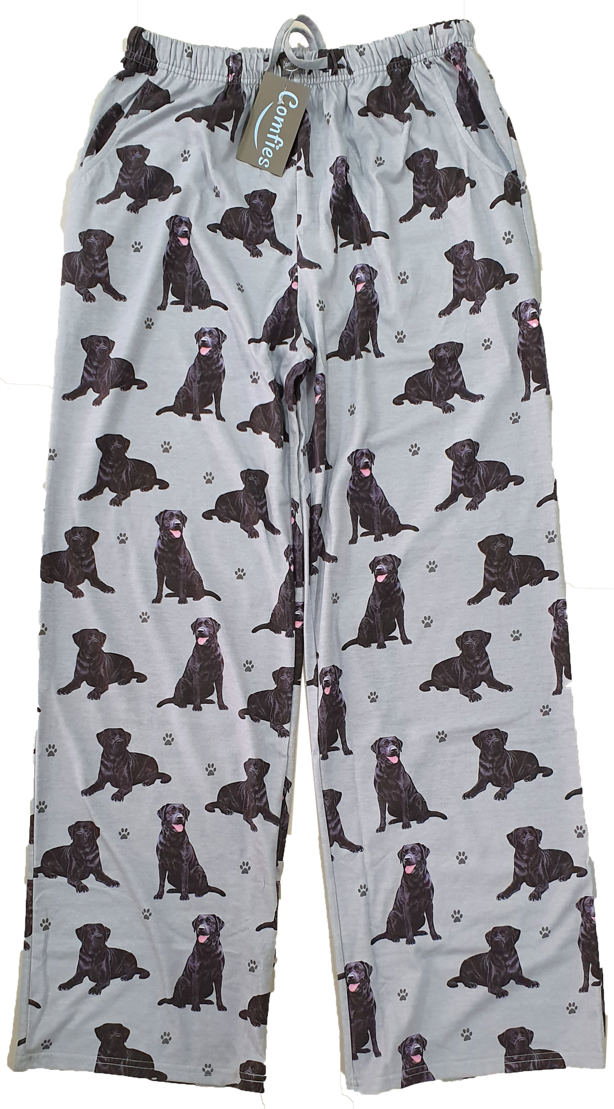 Comfies Unisex Pajama Bottoms - Black Labrador Retriever (Lab)