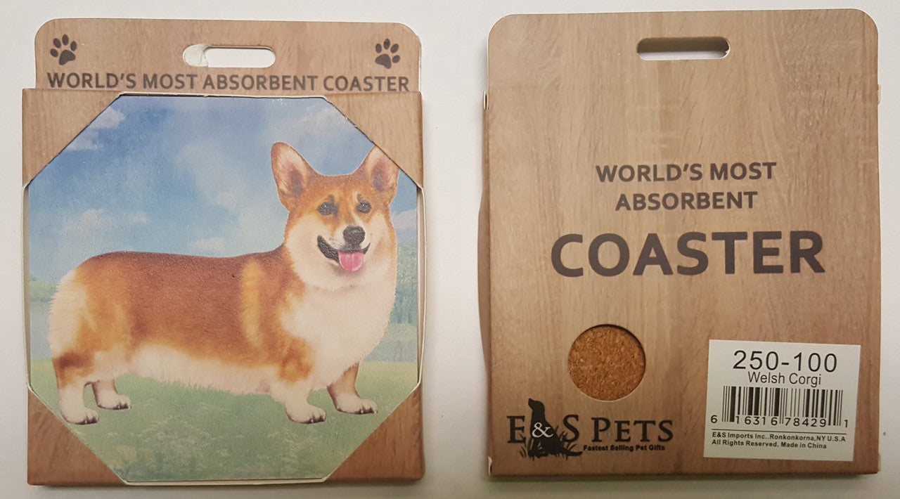 E&S Imports Ceramic Coaster - Welsh Corgi (250-100)