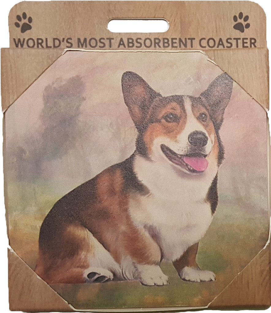 E&S Imports Ceramic Pet Coasters - Welsh Corgi (250-100a)