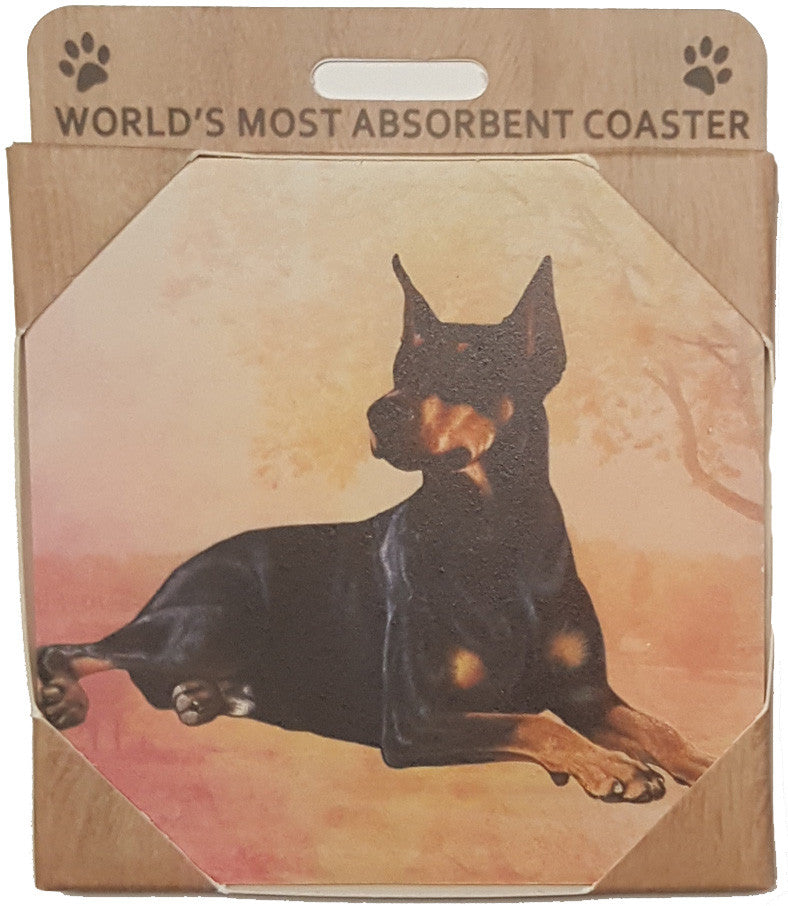E&S Imports Ceramic Pet Coasters - Doberman (250-101)