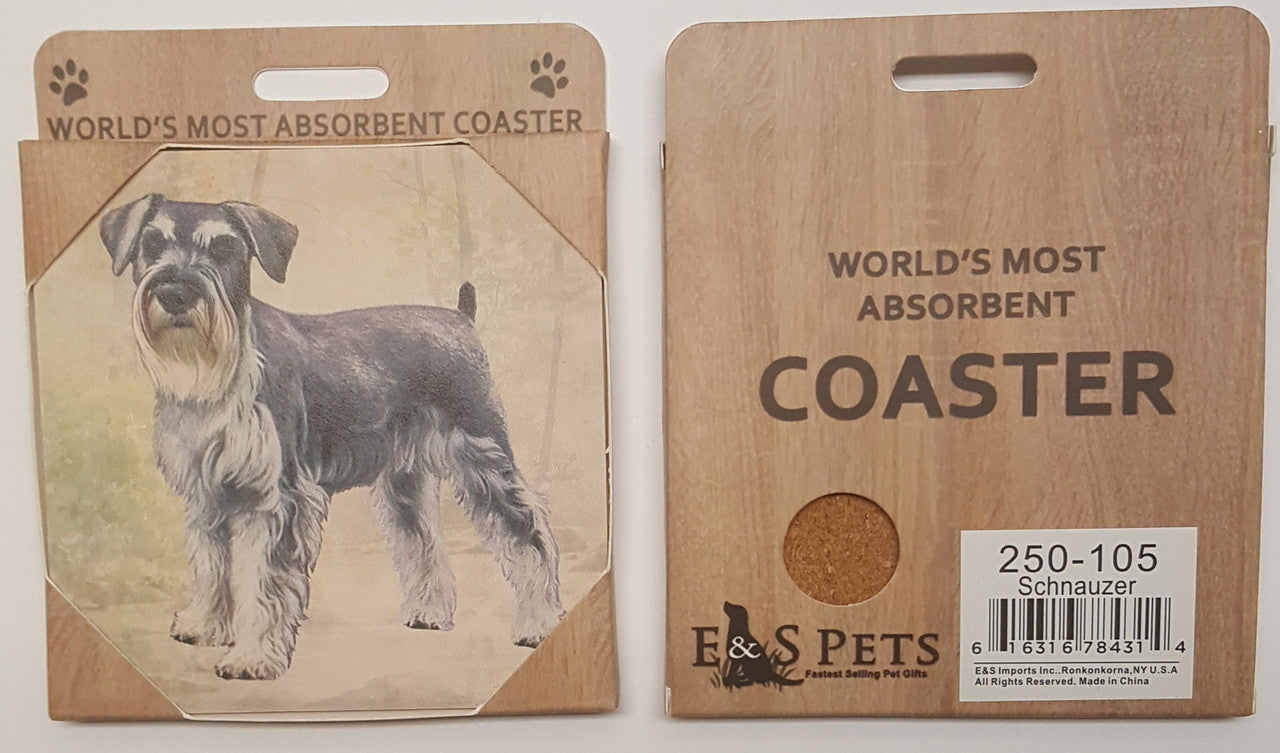 E&S Imports Ceramic Pet Coasters - Schnauzer (Uncropped) (250-105)