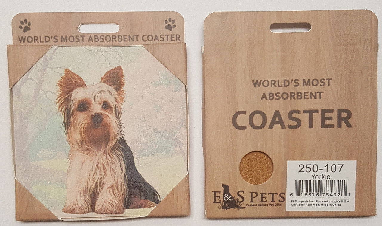 E&S Imports Ceramic Pet Coasters - Yorkshire Terrier (Yorkie Puppy Cut) (E&S-250-107)