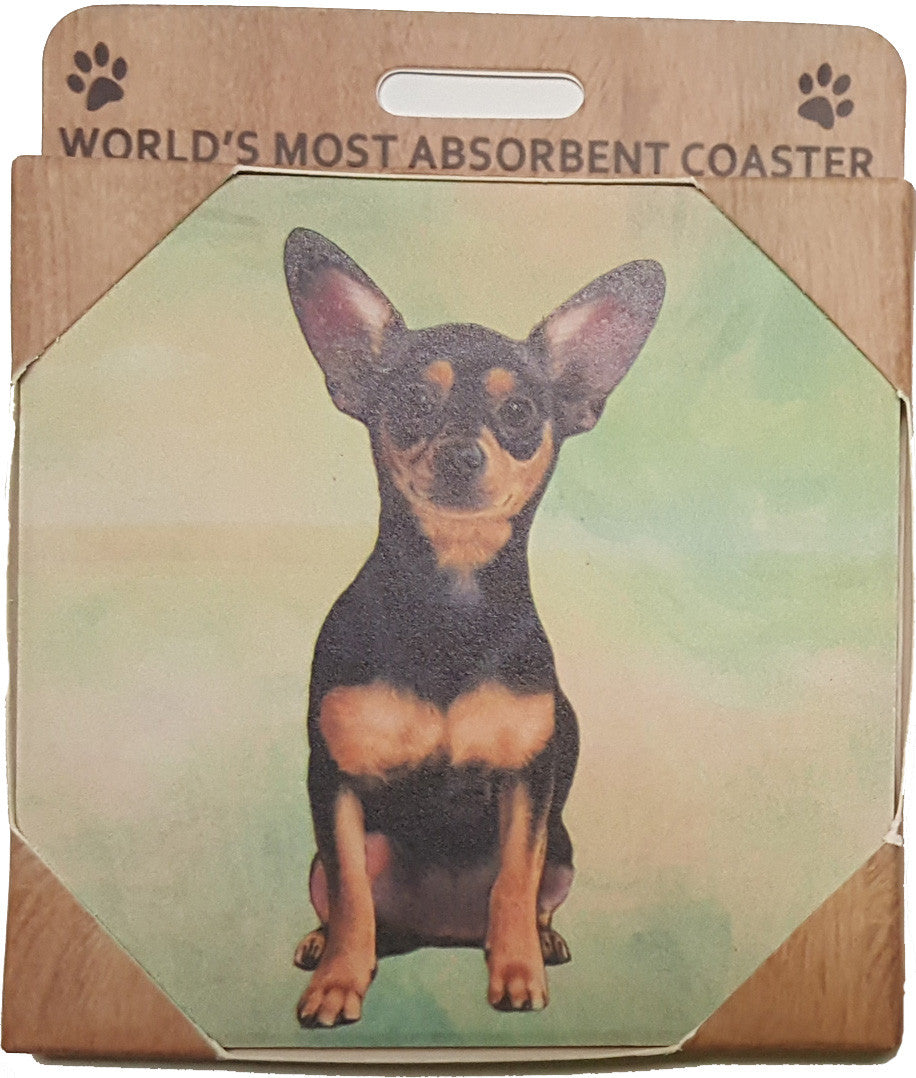 E&S Imports Ceramic Pet Coasters - Chihuahua (Black) (250-11)