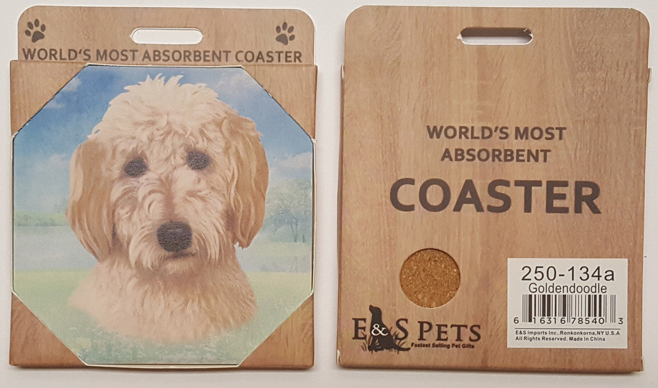 E&S Imports Ceramic Pet Coasters - Goldendoodle (250-134a)