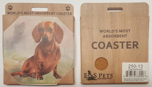 E&S Imports Ceramic Pet Coasters - Dachshund (Red) (250-13)