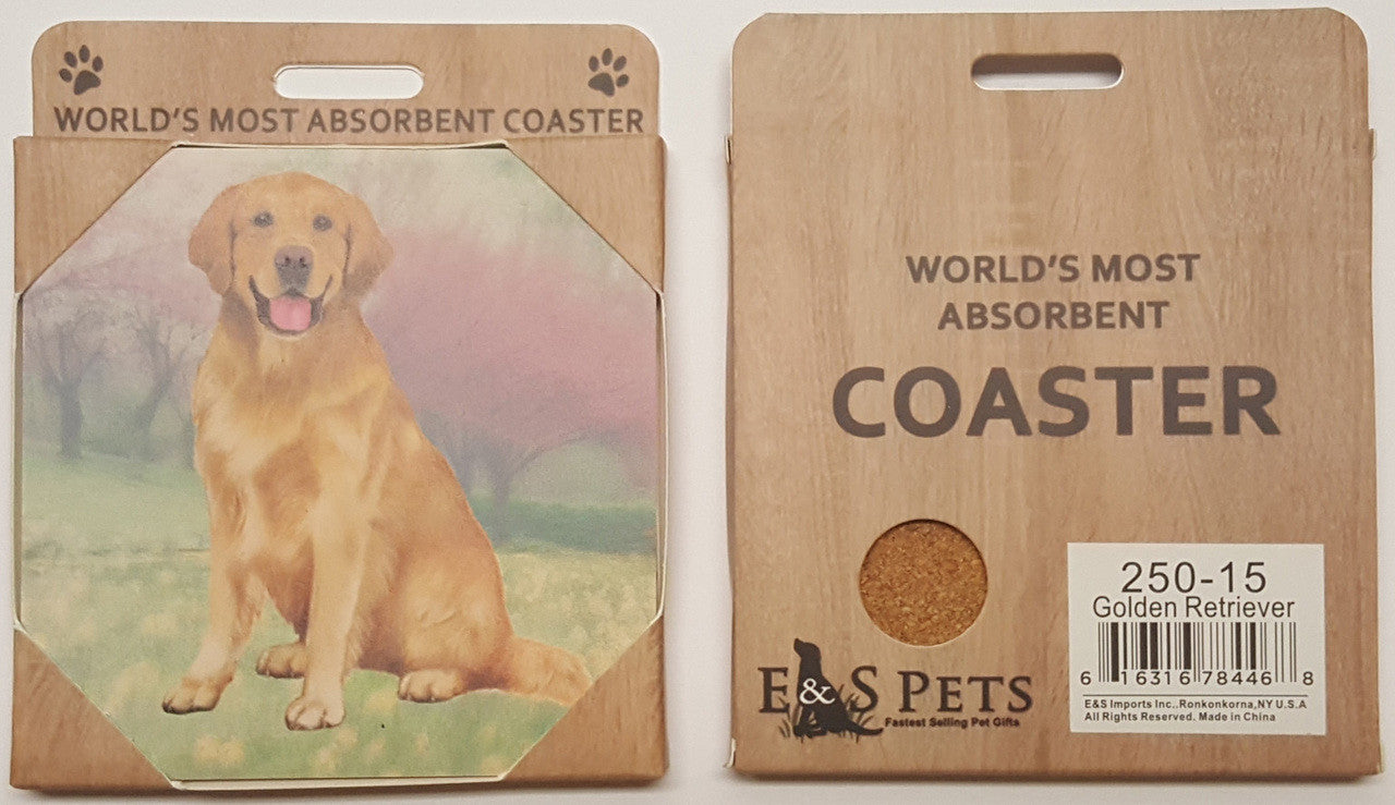 E&S Imports Ceramic Coasters - Golden Retriever (250-15)