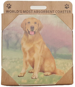E&S Imports Ceramic Coasters - Golden Retriever (250-15)