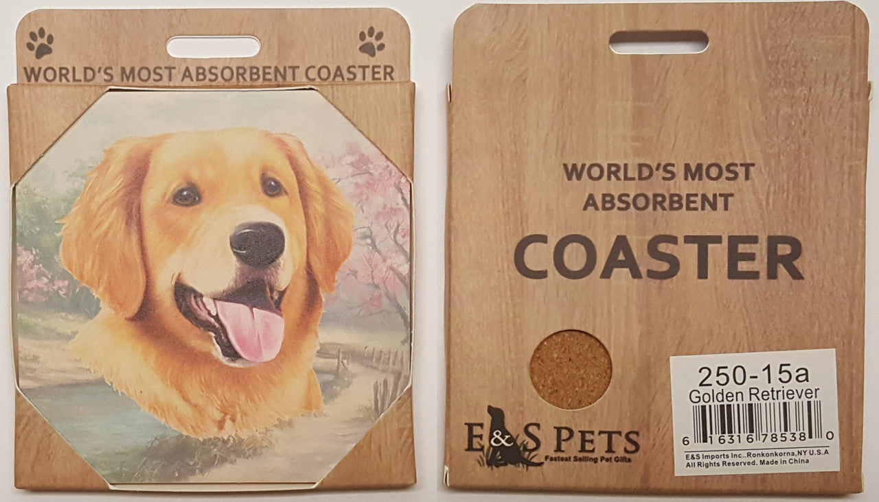 E&S Imports Ceramic Coaster - Golden Retriever (250-15A)