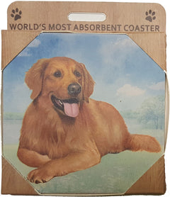 E&S Imports Ceramic Pet Coasters - Golden Retriever (250-15b)