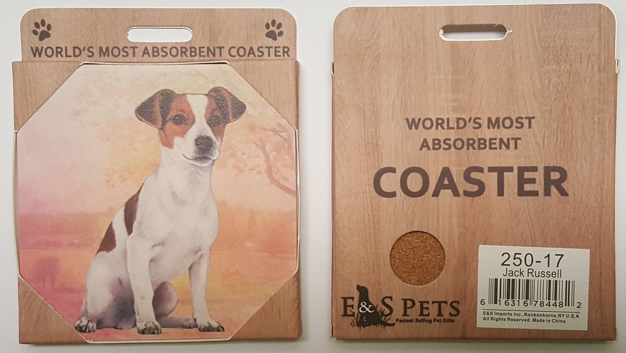 E&S Imports Ceramic Pet Coasters - Jack Russell (250-17)