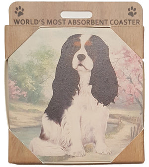 E&S Imports Ceramic Pet Coasters - Cavalier King Charles (Tri-color) (250-19)
