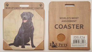 E&S Imports Ceramic Pet Coasters - Labrador Black (250-21a)