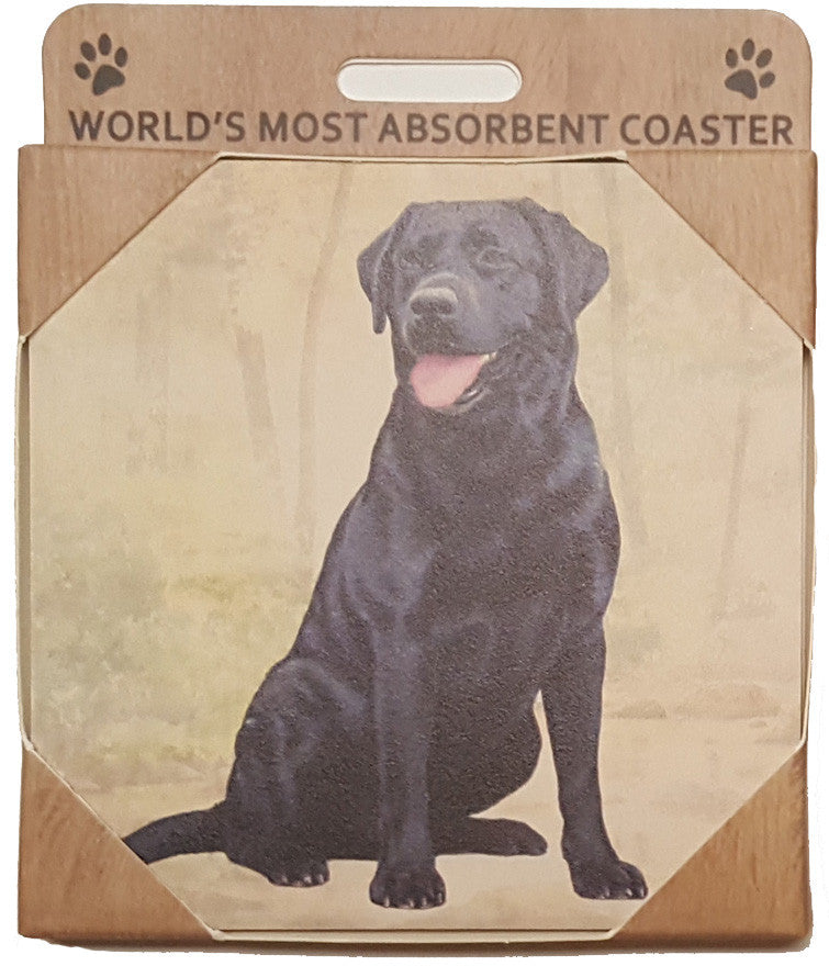 E&S Imports Ceramic Pet Coasters - Labrador Black (250-21a)