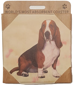 E&S Imports Ceramic Pet Coasters - Basset Hound (250-2)