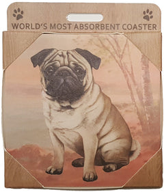 E&S Imports Ceramic Coasters - Pug (250-31)