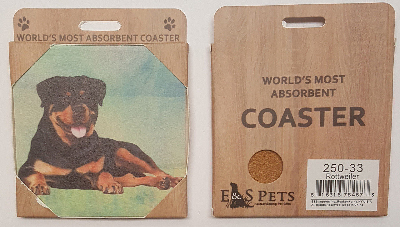 E&S Imports Ceramic Pet Coasters - Rottweiler (250-33)
