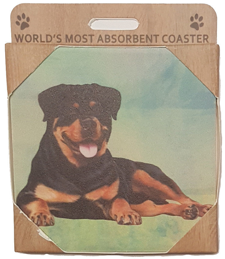 E&S Imports Ceramic Pet Coasters - Rottweiler (250-33)
