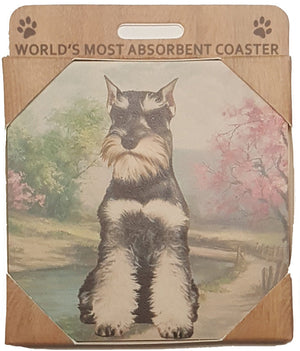 E&S Imports Ceramic Pet Coasters - Schnauzer (250-34)