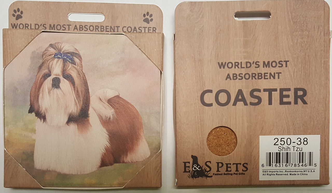 E&S Imports Ceramic Pet Coasters - Shih Tzu (250-38)