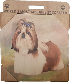 E&S Imports Ceramic Pet Coasters - Shih Tzu (250-38)