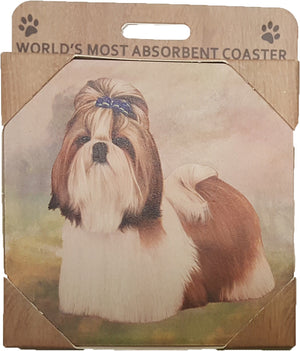 E&S Imports Ceramic Pet Coasters - Shih Tzu (250-38)