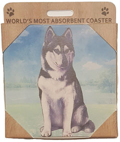 E&S Imports Ceramic Pet Coasters - Siberian Husky (250-40)