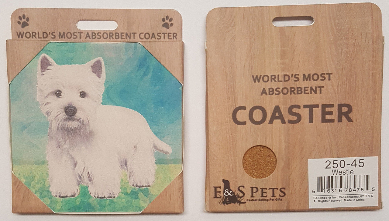 E&S Imports Ceramic Pet Coasters - Wesh Highland Terrier (Westie) (250-45)