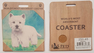 E&S Imports Ceramic Pet Coasters - Wesh Highland Terrier (Westie) (250-45)