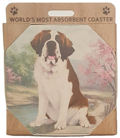 E&S Imports Ceramic Pet Coasters - Saint Bernard (250-50)