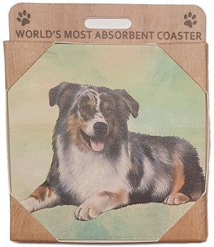E&S Imports Ceramic Pet Coasters - Australian Shepherd (250-53)