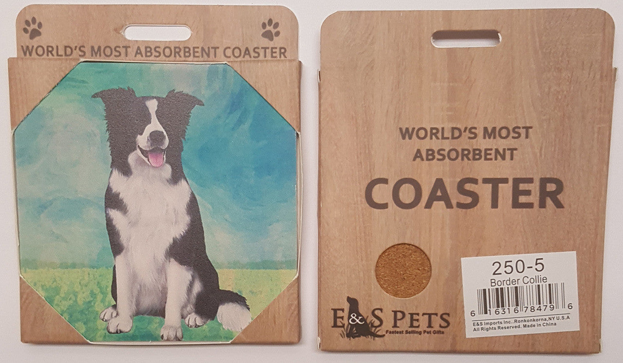 E&S Imports Ceramic Coasters - Border Collie (250-5)