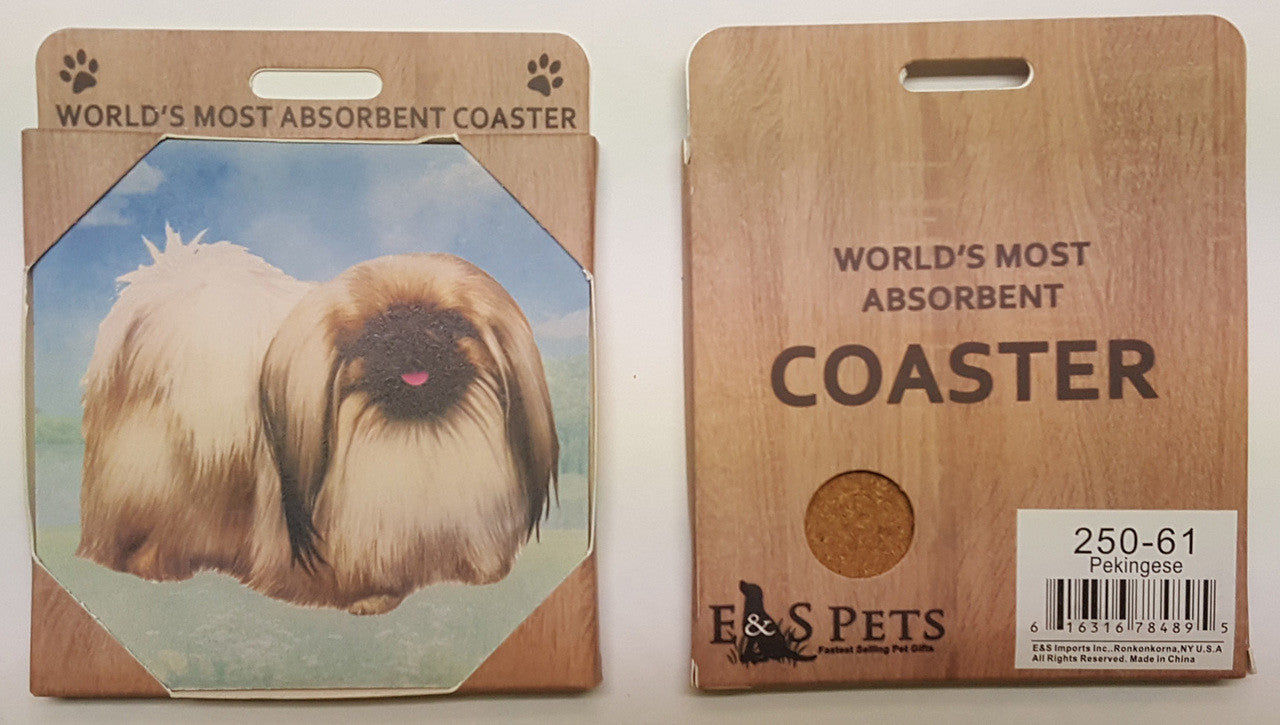 E&S Imports Ceramic Pet Coasters - Pekingese (250-61)