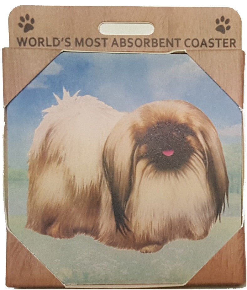 E&S Imports Ceramic Pet Coasters - Pekingese (250-61)