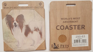 E&S Imports Ceramic Pet Coasters - Papillon (250-63)